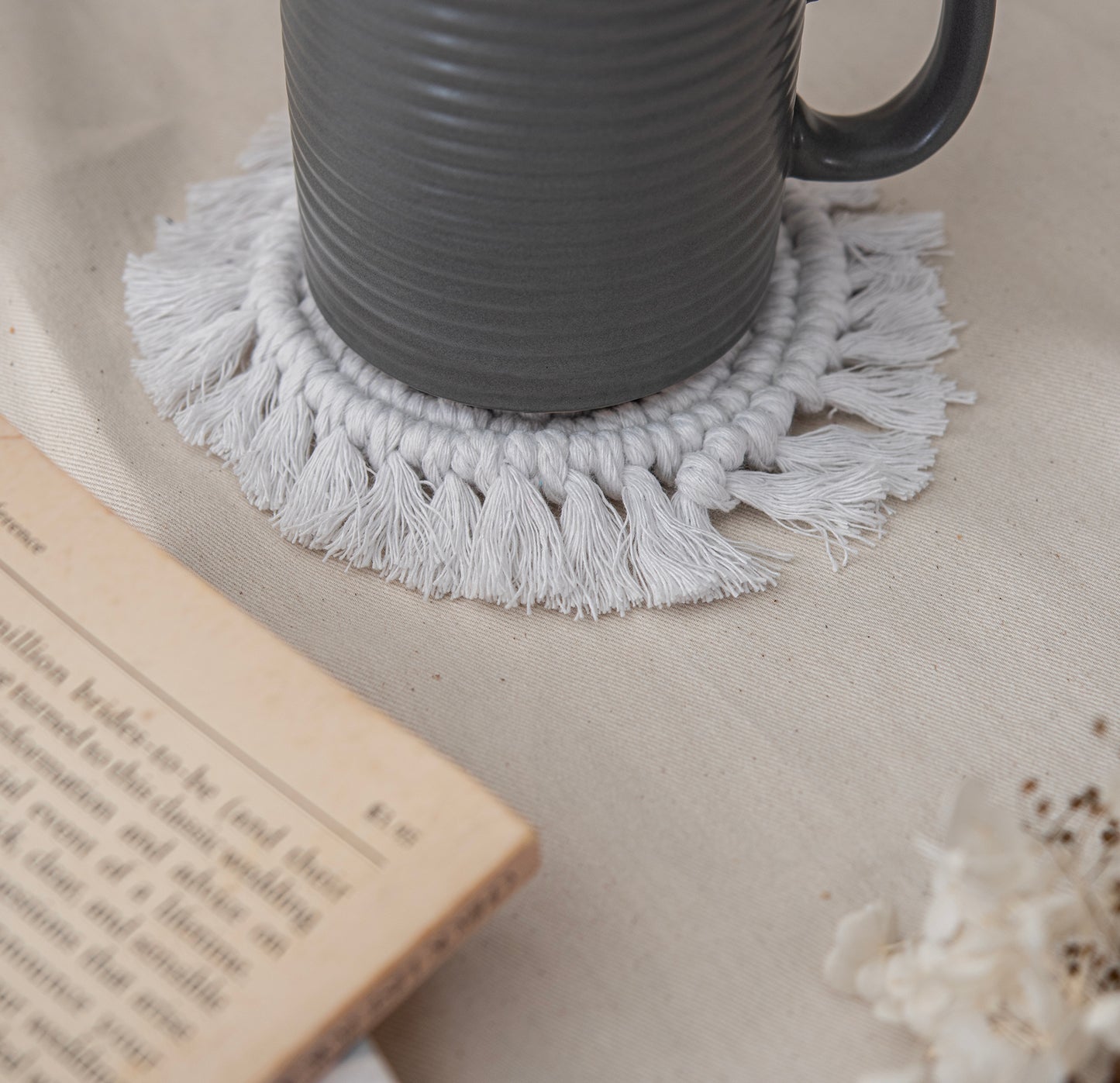 Macrame Mat Soft White