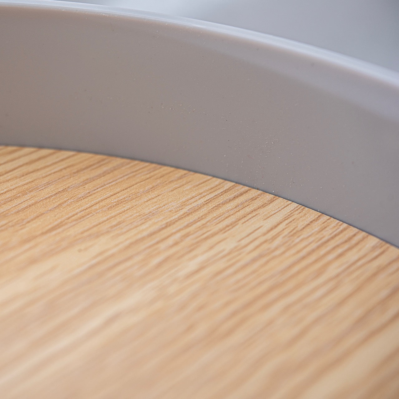 Round Tray Wood Dove Grey