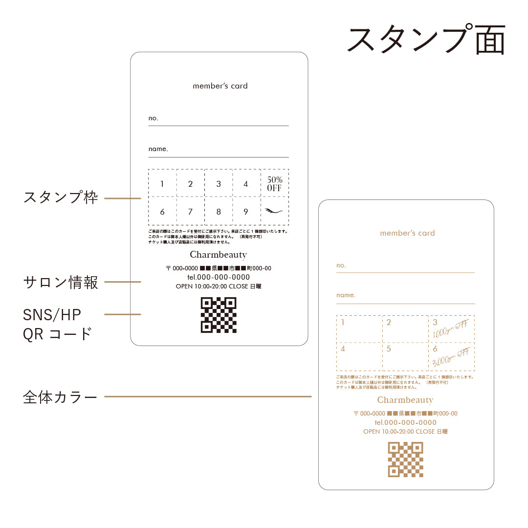 再来サイクルを上げるショップカード(100枚)