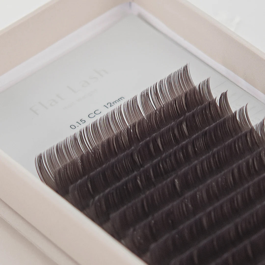 Flat lashes (standard length) Chocolat Noir 0.15mm