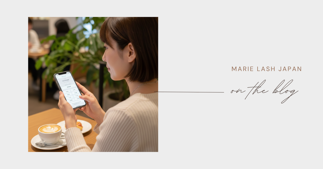 女性がスマホでサロン予約ページを操作している画像